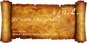 Éreth László névjegykártya